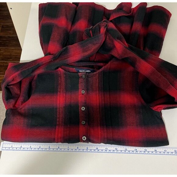 Ralph Lauren Plaid Flannel Dress Girls Size 16 Grunge Gorpcore - Picture 9 of 11